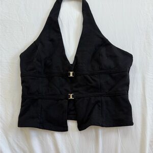 Fashion Nova Black Halter Crop Top